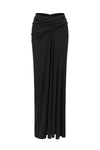 OUDE WAAG 25 autumn and winter printed draped knitted ribbed skirt OW-OW-25AW-SK03T2BL900-HEI black